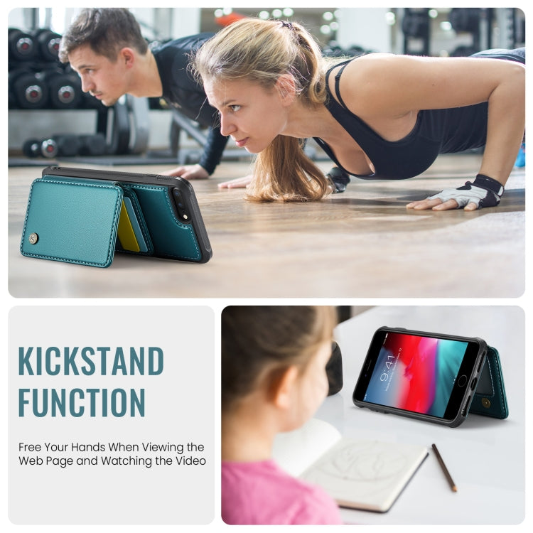 For iPhone 8 Plus / 7 Plus / 6 Plus JEEHOOD J05 Business Magnetic Style RFID Leather Phone Case(Blue Green) - More iPhone Cases by JEEHOOD | Online Shopping UK | buy2fix