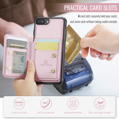 For iPhone 8 Plus / 7 Plus / 6 Plus JEEHOOD J05 Business Magnetic Style RFID Leather Phone Case(Pink) - More iPhone Cases by JEEHOOD | Online Shopping UK | buy2fix
