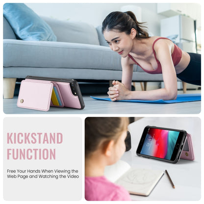 For iPhone 8 Plus / 7 Plus / 6 Plus JEEHOOD J05 Business Magnetic Style RFID Leather Phone Case(Pink) - More iPhone Cases by JEEHOOD | Online Shopping UK | buy2fix
