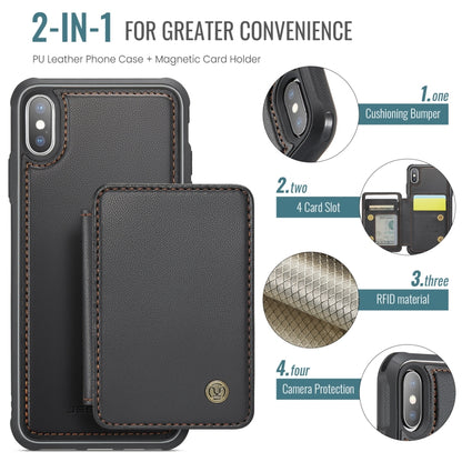 For iPhone X / XS JEEHOOD J05 Business Magnetic Style RFID Leather Phone Case(Black) - More iPhone Cases by JEEHOOD | Online Shopping UK | buy2fix