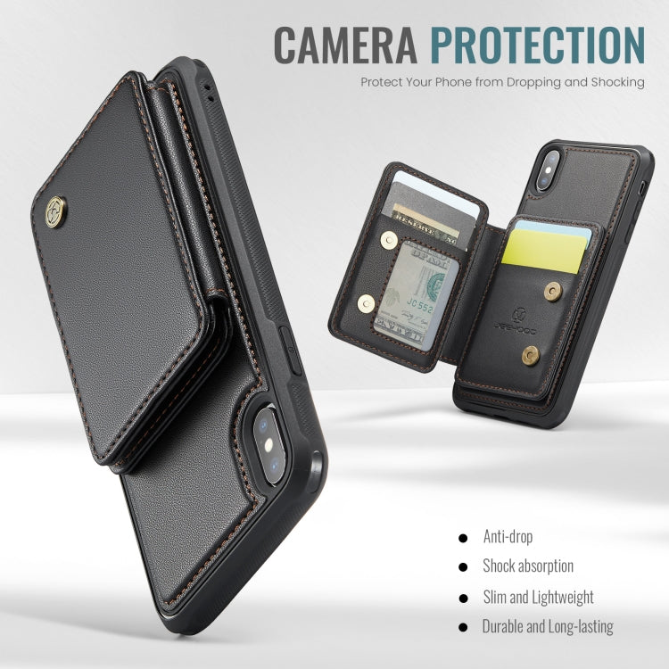 For iPhone X / XS JEEHOOD J05 Business Magnetic Style RFID Leather Phone Case(Black) - More iPhone Cases by JEEHOOD | Online Shopping UK | buy2fix