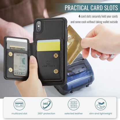 For iPhone X / XS JEEHOOD J05 Business Magnetic Style RFID Leather Phone Case(Black) - More iPhone Cases by JEEHOOD | Online Shopping UK | buy2fix