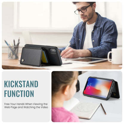 For iPhone X / XS JEEHOOD J05 Business Magnetic Style RFID Leather Phone Case(Black) - More iPhone Cases by JEEHOOD | Online Shopping UK | buy2fix