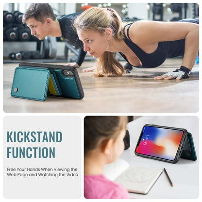 For iPhone X / XS JEEHOOD J05 Business Magnetic Style RFID Leather Phone Case(Blue Green) - More iPhone Cases by JEEHOOD | Online Shopping UK | buy2fix