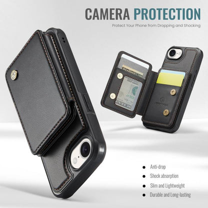 For iPhone 16e JEEHOOD J05 Business Magnetic Style RFID Leather Phone Case(Black) - iPhone 16e Cases by JEEHOOD | Online Shopping UK | buy2fix