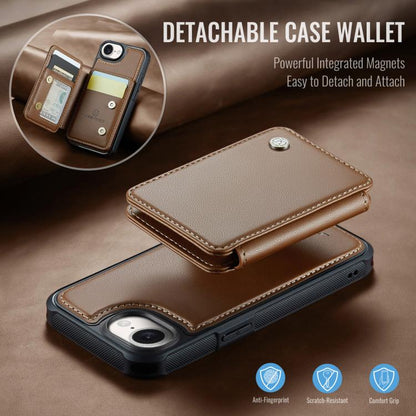 For iPhone 16e JEEHOOD J05 Business Magnetic Style RFID Leather Phone Case(Brown) - iPhone 16e Cases by JEEHOOD | Online Shopping UK | buy2fix