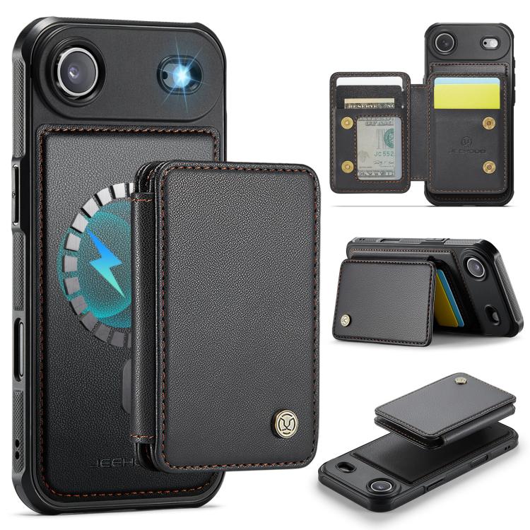 For iPhone Air JEEHOOD J05 Business Magnetic Style RFID Leather Phone Case(Black) - iPhone Air Cases by JEEHOOD | Online Shopping UK | buy2fix