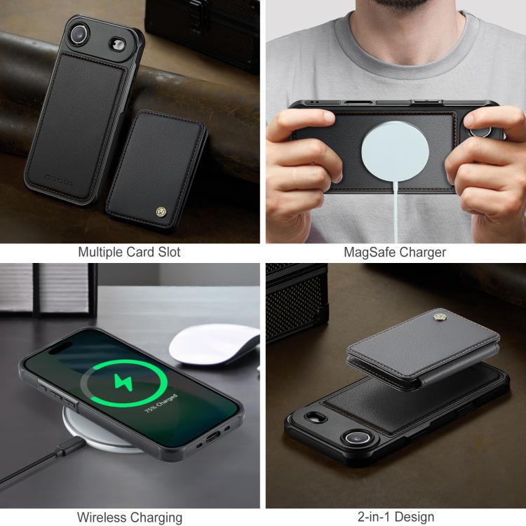 For iPhone Air JEEHOOD J05 Business Magnetic Style RFID Leather Phone Case(Black) - iPhone Air Cases by JEEHOOD | Online Shopping UK | buy2fix