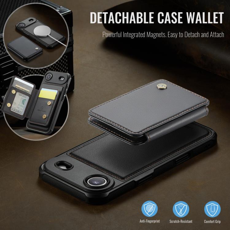 For iPhone Air JEEHOOD J05 Business Magnetic Style RFID Leather Phone Case(Black) - iPhone Air Cases by JEEHOOD | Online Shopping UK | buy2fix