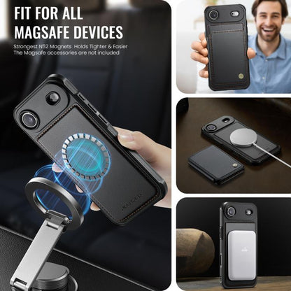 For iPhone Air JEEHOOD J05 Business Magnetic Style RFID Leather Phone Case(Black) - iPhone Air Cases by JEEHOOD | Online Shopping UK | buy2fix