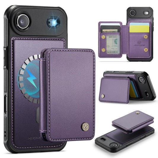 For iPhone Air JEEHOOD J05 Business Magnetic Style RFID Leather Phone Case(Purple) - iPhone Air Cases by JEEHOOD | Online Shopping UK | buy2fix