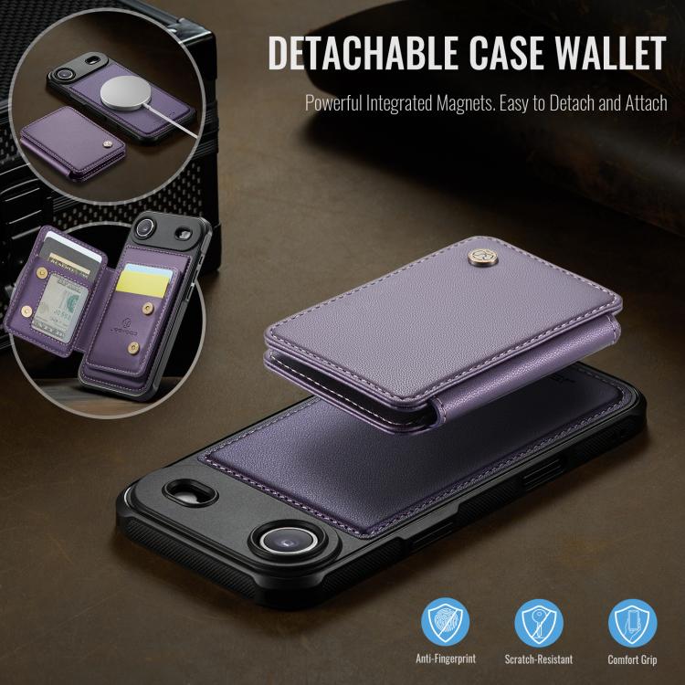 For iPhone Air JEEHOOD J05 Business Magnetic Style RFID Leather Phone Case(Purple) - iPhone Air Cases by JEEHOOD | Online Shopping UK | buy2fix
