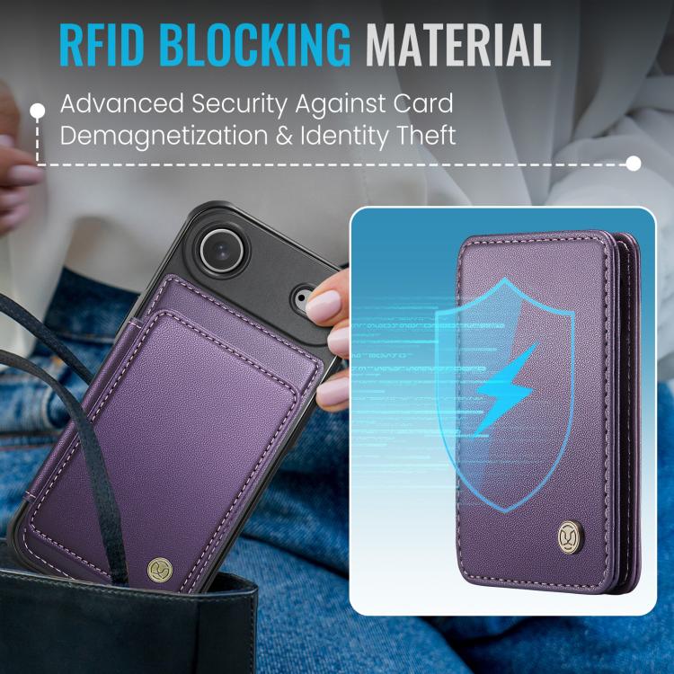 For iPhone Air JEEHOOD J05 Business Magnetic Style RFID Leather Phone Case(Purple) - iPhone Air Cases by JEEHOOD | Online Shopping UK | buy2fix
