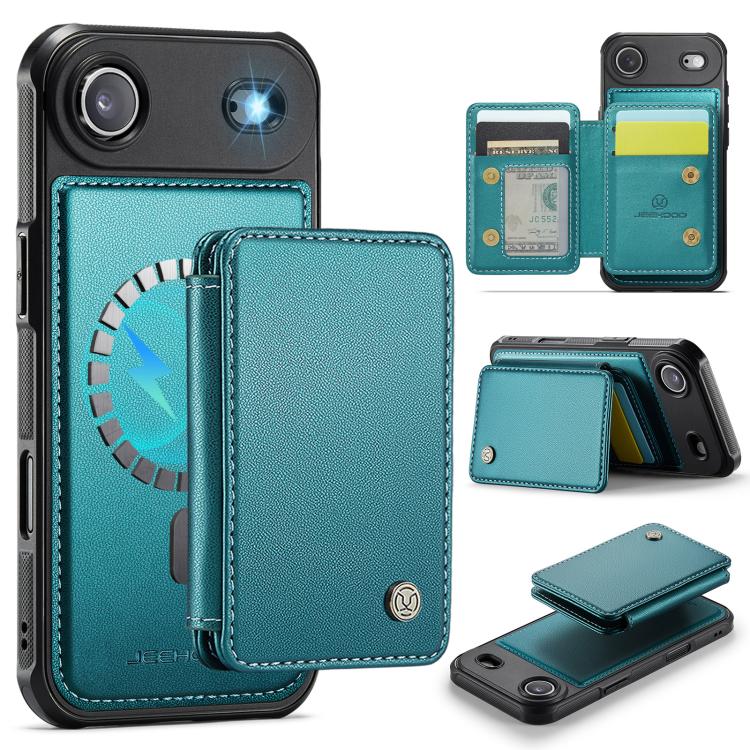 For iPhone Air JEEHOOD J05 Business Magnetic Style RFID Leather Phone Case(Blue Green) - iPhone Air Cases by JEEHOOD | Online Shopping UK | buy2fix