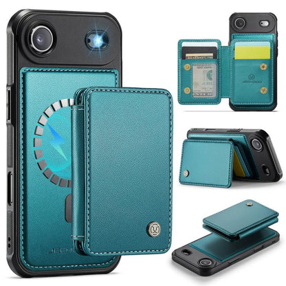For iPhone Air JEEHOOD J05 Business Magnetic Style RFID Leather Phone Case(Blue Green) - iPhone Air Cases by JEEHOOD | Online Shopping UK | buy2fix