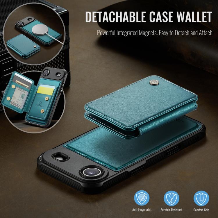 For iPhone Air JEEHOOD J05 Business Magnetic Style RFID Leather Phone Case(Blue Green) - iPhone Air Cases by JEEHOOD | Online Shopping UK | buy2fix