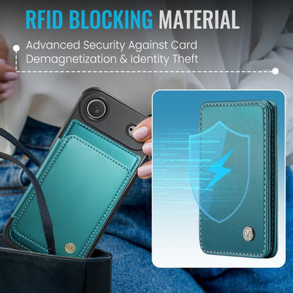 For iPhone Air JEEHOOD J05 Business Magnetic Style RFID Leather Phone Case(Blue Green) - iPhone Air Cases by JEEHOOD | Online Shopping UK | buy2fix