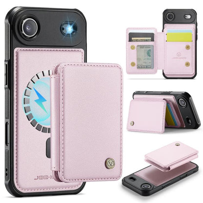 For iPhone Air JEEHOOD J05 Business Magnetic Style RFID Leather Phone Case(Pink) - iPhone Air Cases by JEEHOOD | Online Shopping UK | buy2fix