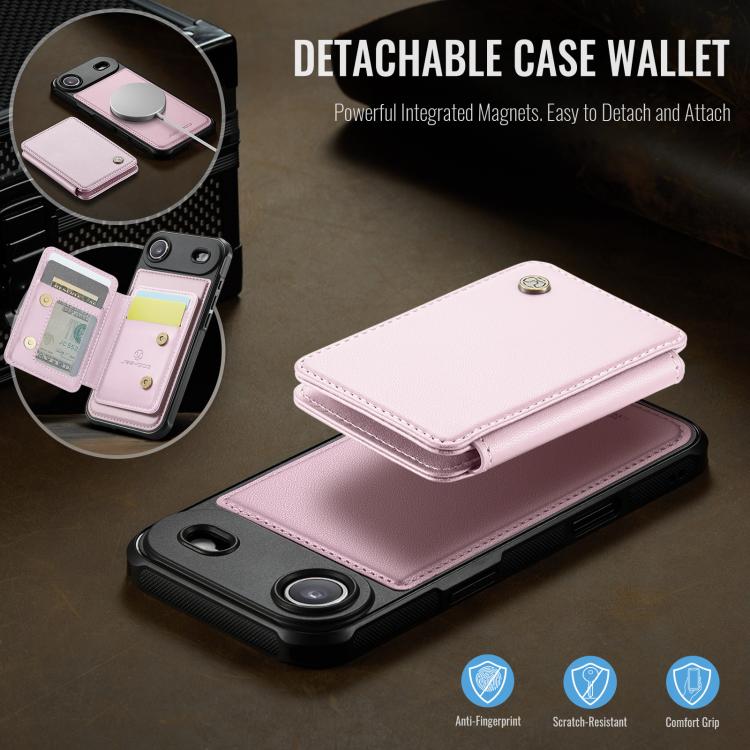 For iPhone Air JEEHOOD J05 Business Magnetic Style RFID Leather Phone Case(Pink) - iPhone Air Cases by JEEHOOD | Online Shopping UK | buy2fix