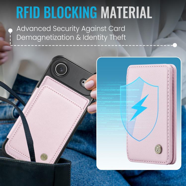 For iPhone Air JEEHOOD J05 Business Magnetic Style RFID Leather Phone Case(Pink) - iPhone Air Cases by JEEHOOD | Online Shopping UK | buy2fix