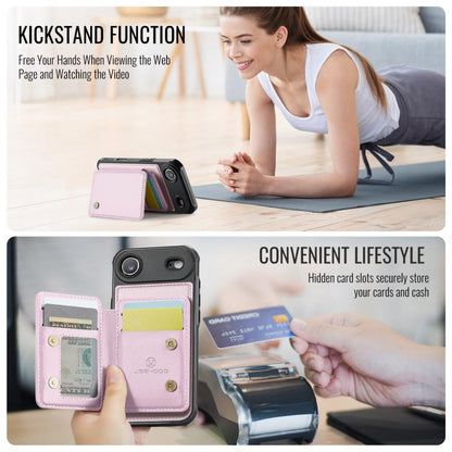 For iPhone Air JEEHOOD J05 Business Magnetic Style RFID Leather Phone Case(Pink) - iPhone Air Cases by JEEHOOD | Online Shopping UK | buy2fix