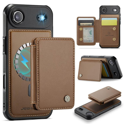 For iPhone Air JEEHOOD J05 Business Magnetic Style RFID Leather Phone Case(Brown) - iPhone Air Cases by JEEHOOD | Online Shopping UK | buy2fix