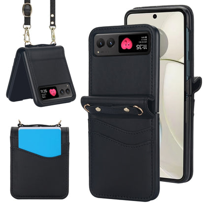 For Motorola Razr 40 Dual Card Slots Folding Phone Case(Black) by buy2fix