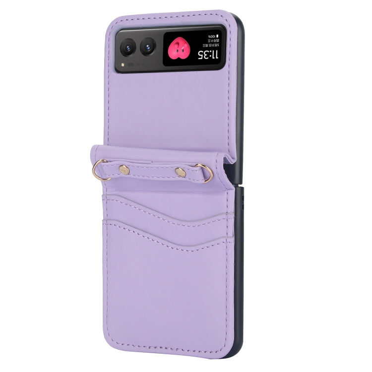 For Motorola Razr 40 Dual Card Slots Folding Phone Case(Purple) by buy2fix