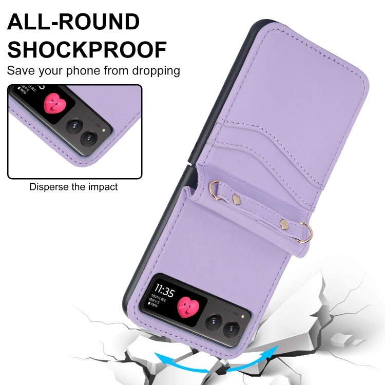 For Motorola Razr 40 Dual Card Slots Folding Phone Case(Purple) by buy2fix