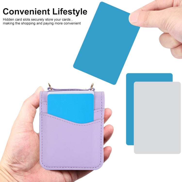 For Motorola Razr 40 Dual Card Slots Folding Phone Case(Purple) by buy2fix