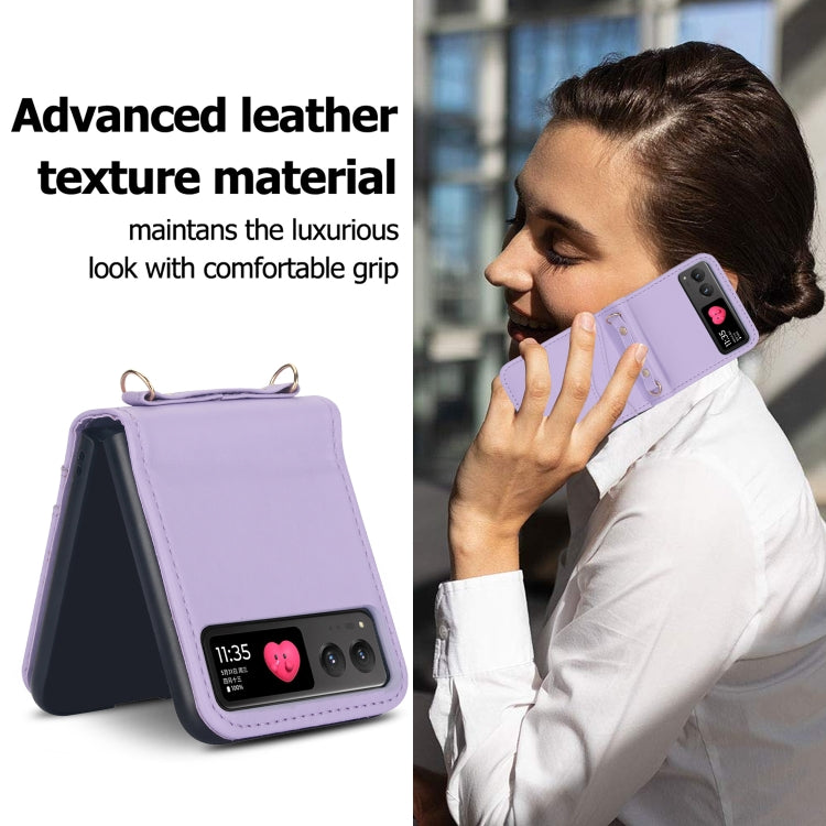 For Motorola Razr 40 Dual Card Slots Folding Phone Case(Purple) by buy2fix