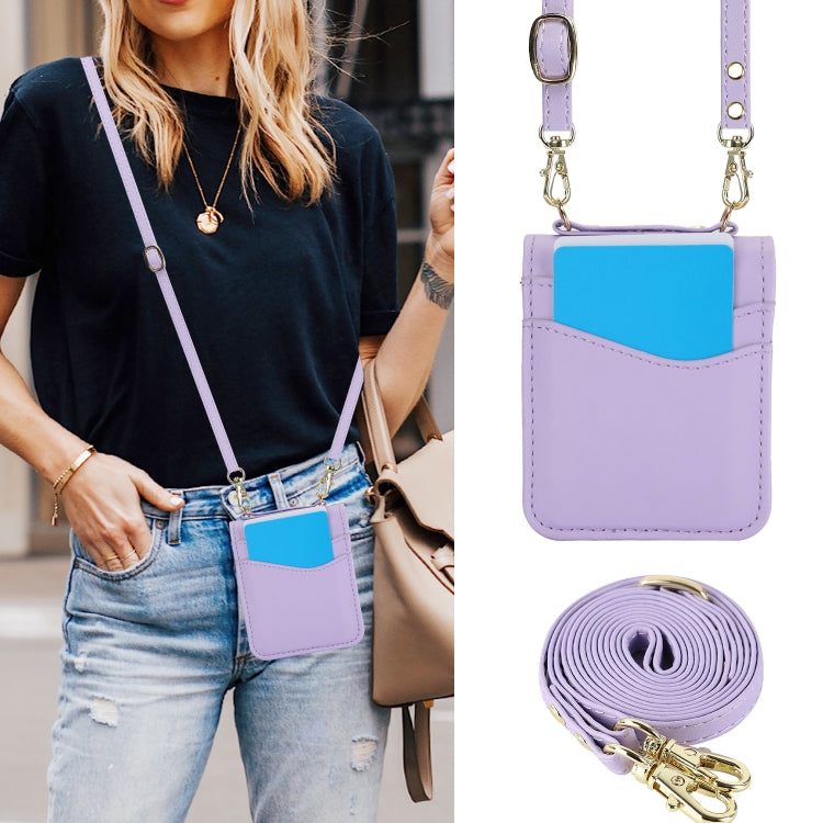 For Motorola Razr 40 Dual Card Slots Folding Phone Case(Purple) by buy2fix