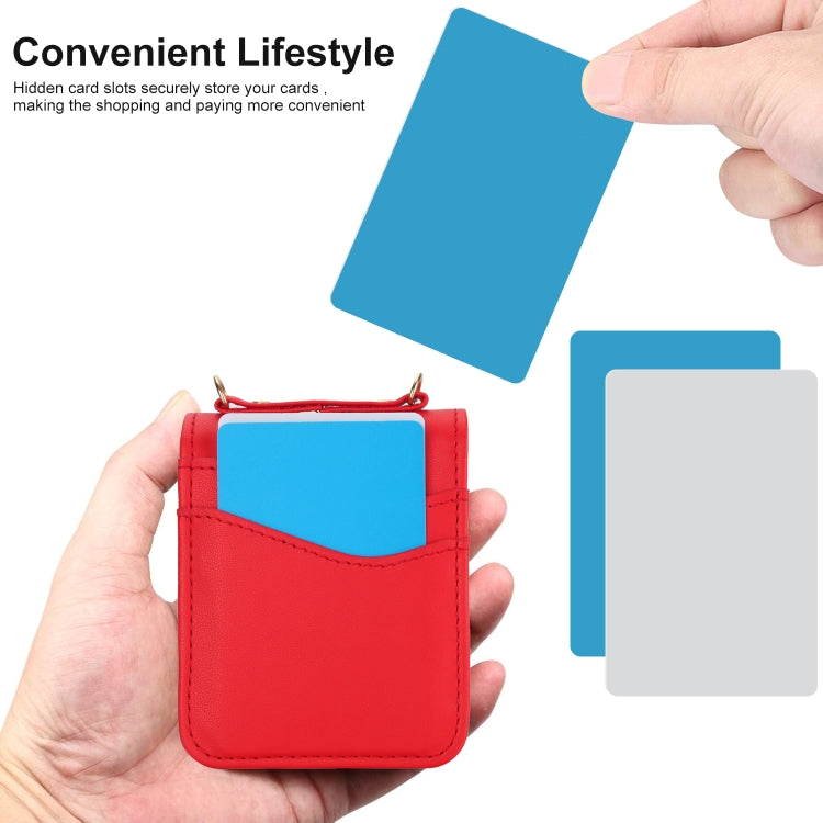 For Motorola Razr 40 Ultra Dual Card Slots Folding Phone Case(Red) by buy2fix