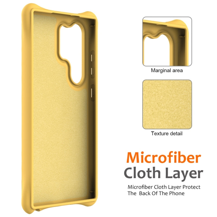 For Samsung Galaxy S25 Ultra 5G Wave Texture MagSafe Magnetic Liquid Silicone Phone Case(Yellow) by buy2fix