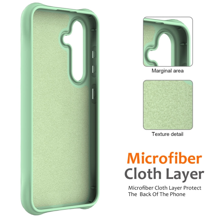 For Samsung Galaxy S25+ 5G Wave Texture MagSafe Magnetic Liquid Silicone Phone Case(Green) by buy2fix