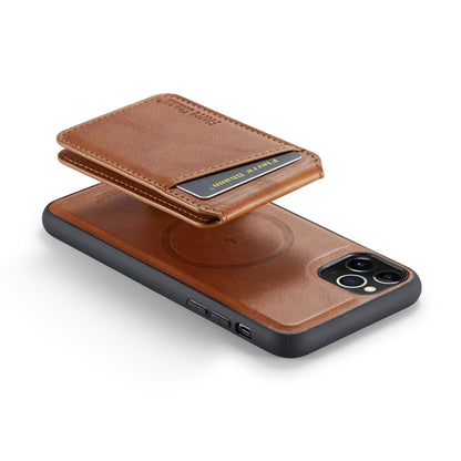 For iPhone 11 Pro Max Fierre Shann Cowhide Vertical Flip Magnetic Card Holder Phone Case(Brown) - iPhone 11 Pro Max Cases by FIERRE SHANN | Online Shopping UK | buy2fix