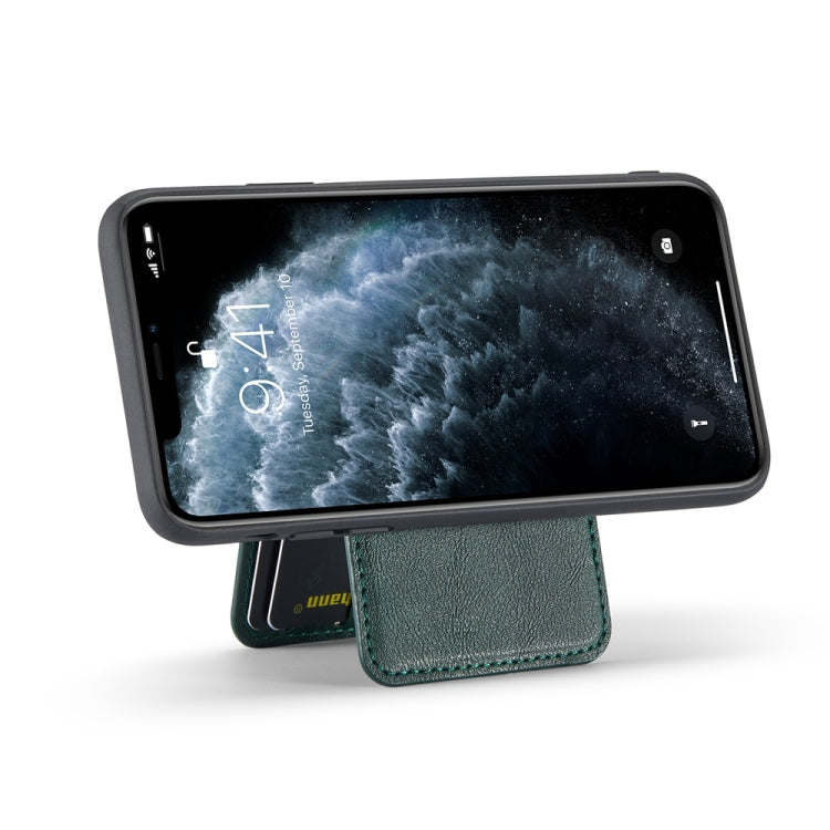 For iPhone 11 Pro Max Fierre Shann Cowhide Vertical Flip Magnetic Card Holder Phone Case(Green) - iPhone 11 Pro Max Cases by FIERRE SHANN | Online Shopping UK | buy2fix