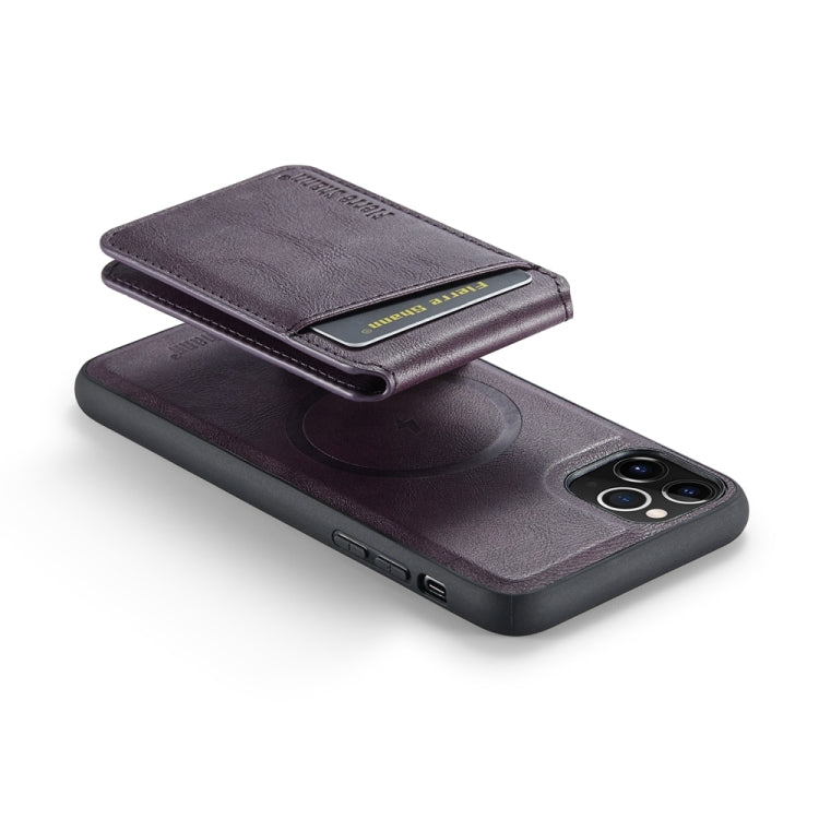 For iPhone 11 Pro Max Fierre Shann Cowhide Vertical Flip Magnetic Card Holder Phone Case(Purple) - iPhone 11 Pro Max Cases by FIERRE SHANN | Online Shopping UK | buy2fix