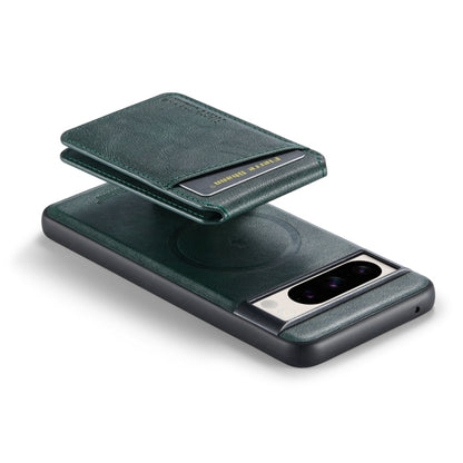 For Google Pixel 8 Fierre Shann Cowhide Vertical Flip Magnetic Card Holder Phone Case(Green) - Google Cases by FIERRE SHANN | Online Shopping UK | buy2fix