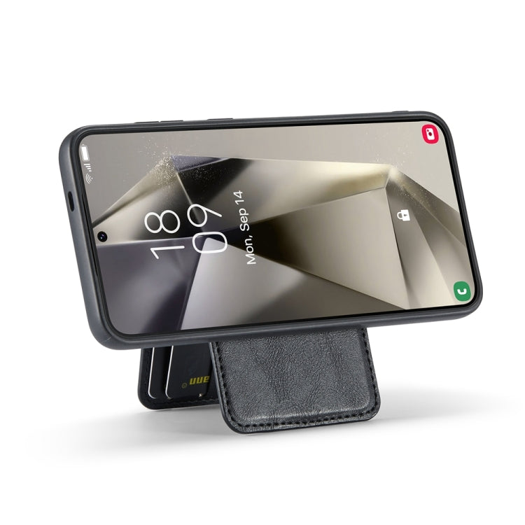 For Samsung Galaxy S23 FE 5G Fierre Shann Cowhide Vertical Flip Magnetic Card Holder Phone Case(Black) - Galaxy S23 FE 5G Cases by FIERRE SHANN | Online Shopping UK | buy2fix