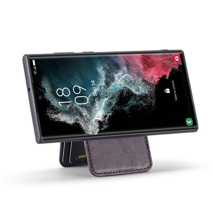 For Samsung Galaxy S23 Ultra 5G Fierre Shann Cowhide Vertical Flip Magnetic Card Holder Phone Case(Purple) - Galaxy S23 Ultra 5G Cases by FIERRE SHANN | Online Shopping UK | buy2fix