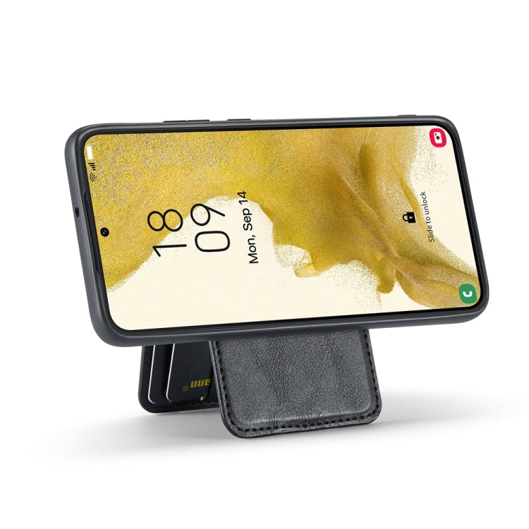 For Samsung Galaxy S22 5G Fierre Shann Cowhide Vertical Flip Magnetic Card Holder Phone Case(Black) - Galaxy S22 5G Cases by FIERRE SHANN | Online Shopping UK | buy2fix