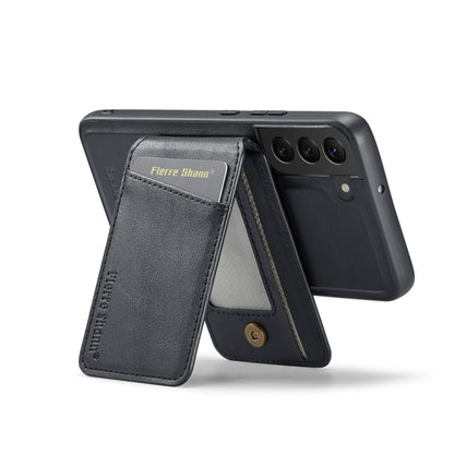 For Samsung Galaxy S22 5G Fierre Shann Cowhide Vertical Flip Magnetic Card Holder Phone Case(Black) - Galaxy S22 5G Cases by FIERRE SHANN | Online Shopping UK | buy2fix