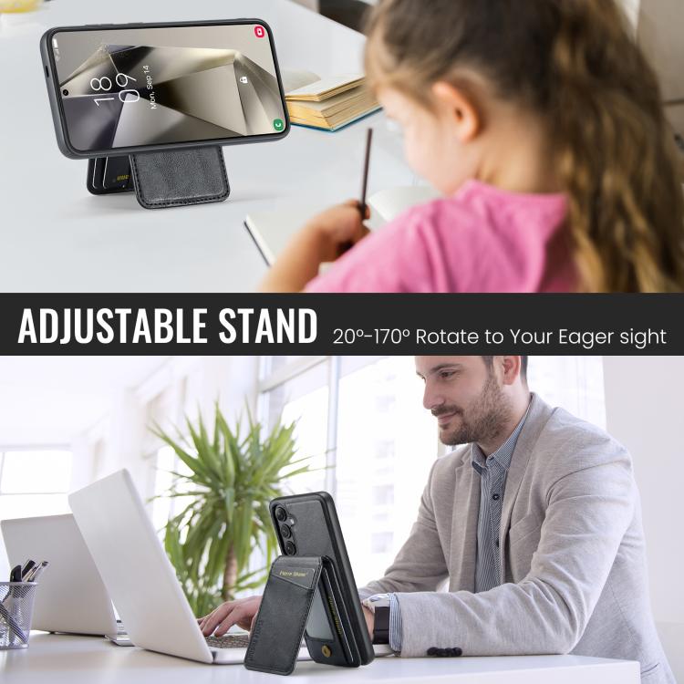 For Samsung Galaxy S24 FE 5G Fierre Shann Cowhide Vertical Flip Magnetic Card Holder Phone Case(Black) - Galaxy S24 FE 5G Cases by FIERRE SHANN | Online Shopping UK | buy2fix