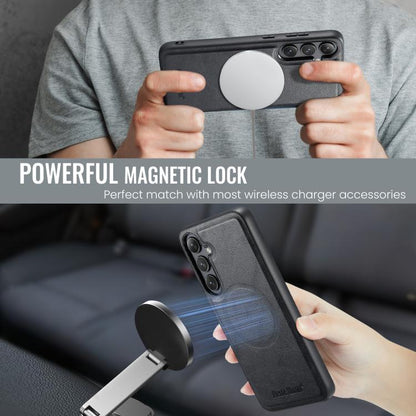 For Samsung Galaxy S24 FE 5G Fierre Shann Cowhide Vertical Flip Magnetic Card Holder Phone Case(Black) - Galaxy S24 FE 5G Cases by FIERRE SHANN | Online Shopping UK | buy2fix