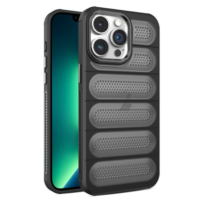 For iPhone 13 Pro Max Cooling Armor Translucent Mesh Breathable Phone Case(Black) by buy2fix