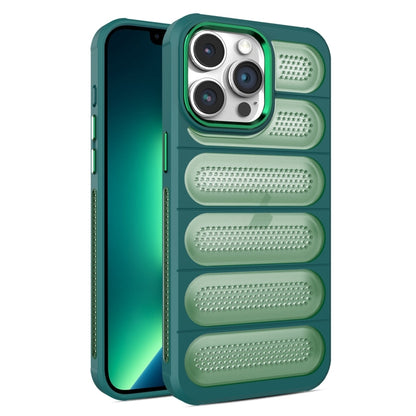For iPhone 13 Pro Max Cooling Armor Translucent Mesh Breathable Phone Case(Green) by buy2fix