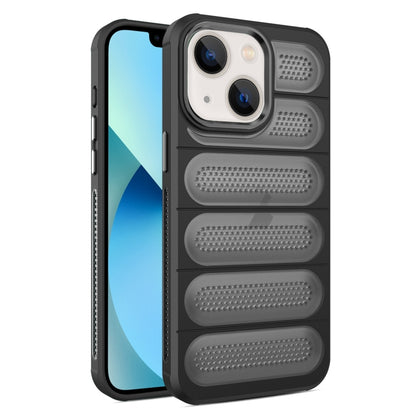 For iPhone 13 Cooling Armor Translucent Mesh Breathable Phone Case(Black) by buy2fix