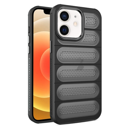 For iPhone 12 Cooling Armor Translucent Mesh Breathable Phone Case(Black) by buy2fix
