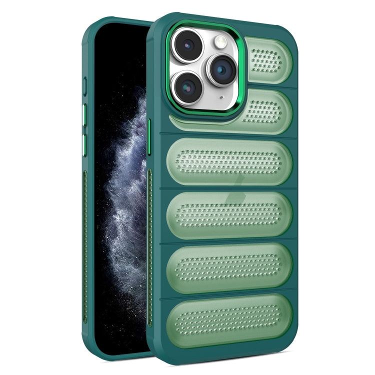 For iPhone 11 Pro Max Cooling Armor Translucent Mesh Breathable Phone Case(Green) by buy2fix